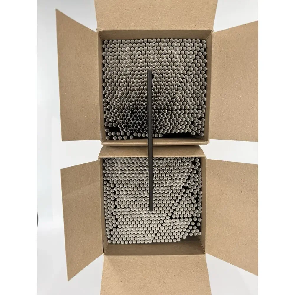 Aardvark Black Paper Compost able Drinking Straws 600 X2 Open Box 7.75 Inches